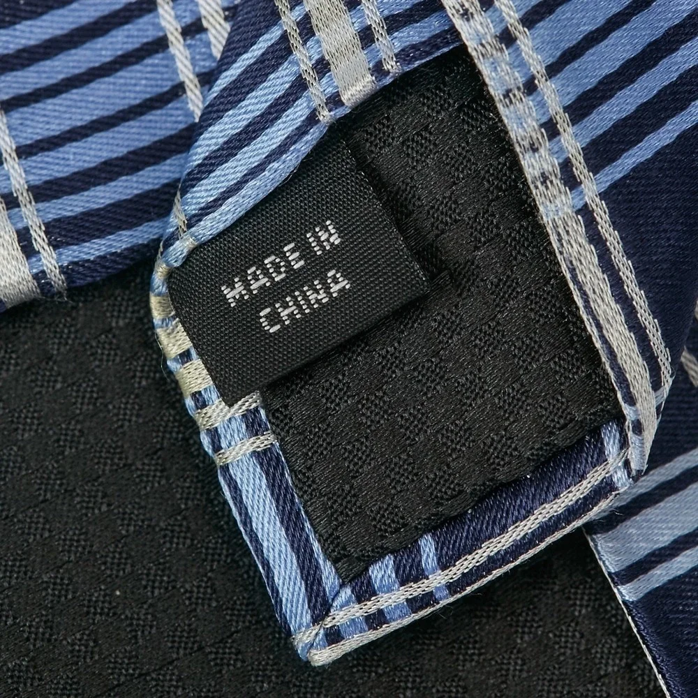 Sean John Men's 100% Silk Necktie Designer Plaid Navy/Light Blue/Silver‎ EUC